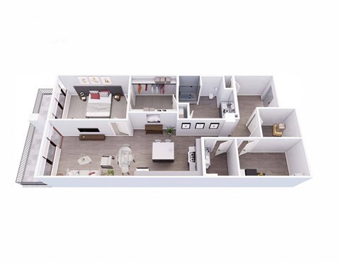 1 bed 1 bath 1Q Floor Plan at Tesson Ridge, Saint Louis, MO 63128